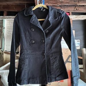 H&M black button pea coat